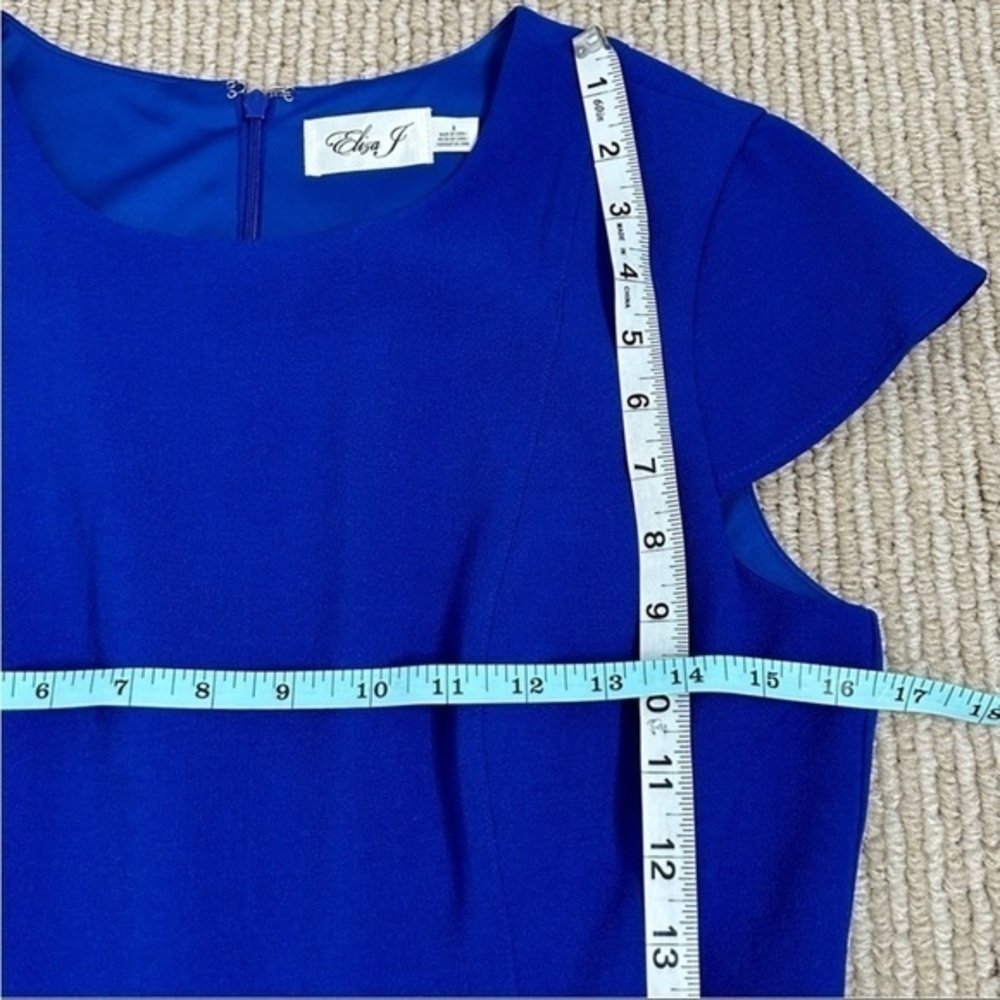 Eliza J Cole Blue Stretch Slimming Crepe Ruffle
Tiered Hem Sheath Dress - Size 6 - Picture 7 of 7